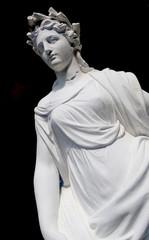 Fototapeta na wymiar Marble statue of roman or greek Demeter isolated on white 