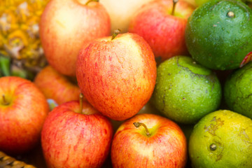 Colorful fruits and Mixed fruits background.