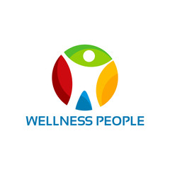 Wellness People Logo template designs vector illustration