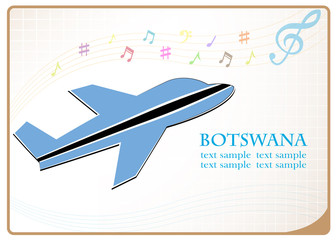 plane icon made from the flag of Botswana