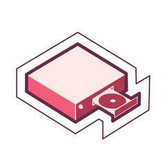 Iconic simple DVD player graphic with an outline.