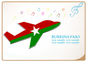 plane icon made from the flag of Burkina Faso