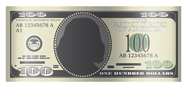 100 usd banknote vector on white background