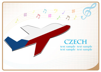 plane icon made from the flag of Czech