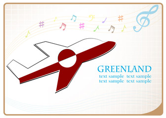 plane icon made from the flag of Greenland