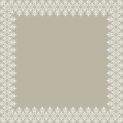 Classic vector square frame with arabesques and orient elements. Abstract ornament with place for text. Vintage pattern