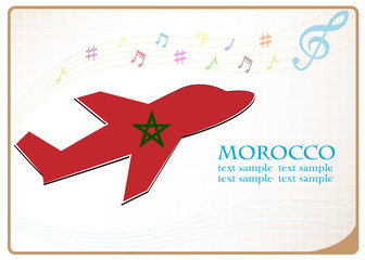 plane icon made from the flag of Morocco
