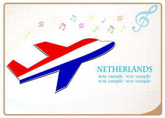plane icon made from the flag of Netherlands