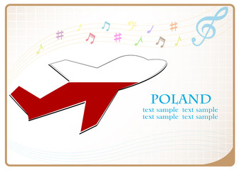 plane icon made from the flag of Poland