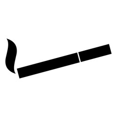 Smoking symbol. Cigarette the black color icon .