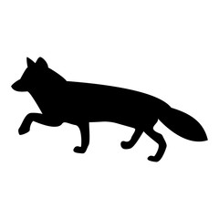 Fox of silhouettes the black color icon .
