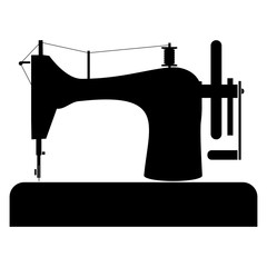 Sewing machine the black color icon .