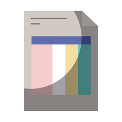 colorful silhouette of invoice form with half shadow vector illustration