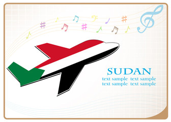 plane icon made from the flag of Sudan
