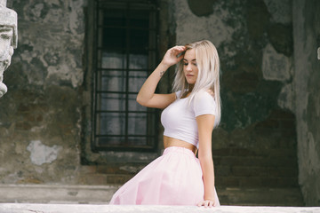 girl in skirt