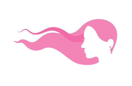 woman symbol with long hair. a decorative symbol.