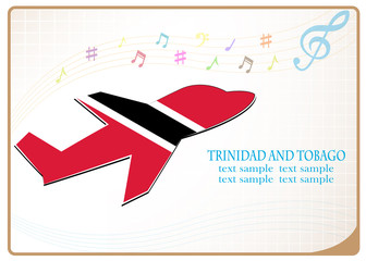 plane icon made from the flag of Trinidad and Tobago