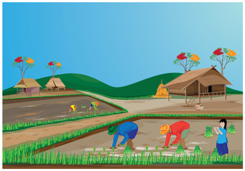 lifestyle of farmer vector design