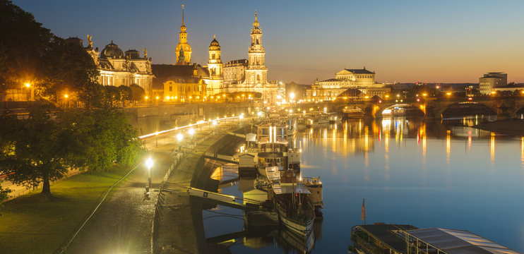 Evening panorama of Dresden, Saxony, Germany