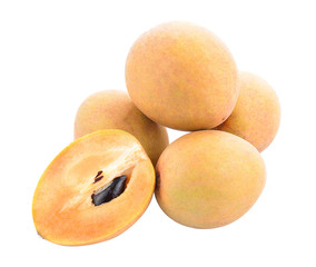Sapodilla isolated on the white background .