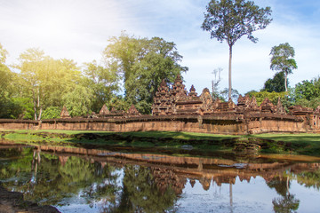  sandstone carving at  banteay srei,Siem Reap,Cambodia