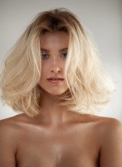 Fototapeta premium Adorable blond woman with healthy, clean complexion