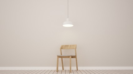 3D interior rendering living space and wall decoration in hotel