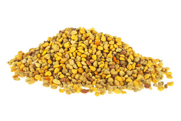 Heap of bee pollen isolated on a white background