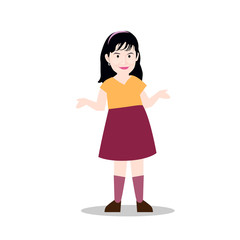 little girl flat illustration