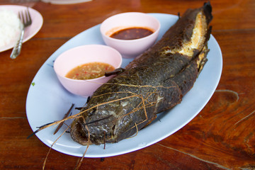 Baked Snakehead fish