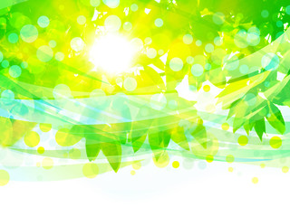 abstract leaf and sun wave background