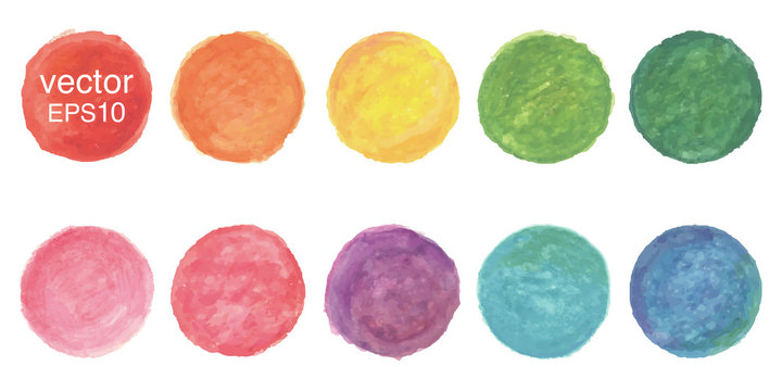 Colorful Vector Watercolor Circles