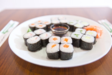 Japanese sushi menu