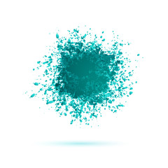 Vector abstract background with big splash. Grunge Vector Illustration. Splatter template. Paint set for design use. Ink spot