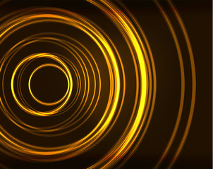 Neon circles abstract background