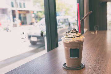  chocolate frappe with whipped cream