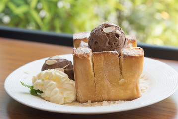 Honey Toast In Plate