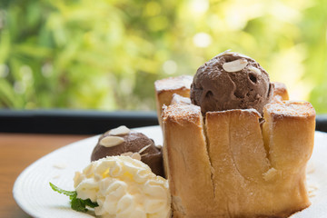 Honey Toast In Plate