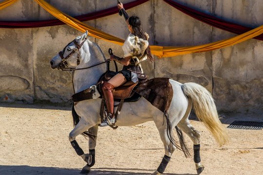 Reconstitution de jeux antiques dans les ar&egrave;nes.