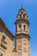 Fototapeta na wymiar Church tower in the Russafa neighbourhood of Valencia