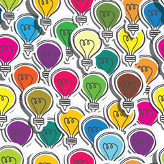 seamless Light bulbs with color pattern