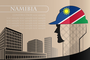 Obraz na płótnie Canvas Building logo made from the flag of Namibia ,construction working industry concept. Vector illustration