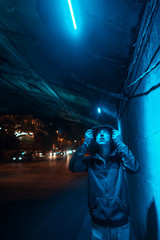 Fototapeta premium Man under the bridge