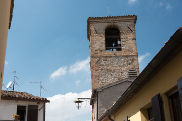 The fairy village of Torriana. The legend of Azzurrina's ghost. Rimini.