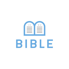 Logo Bible letter B tablets with the commandments - 163214741
