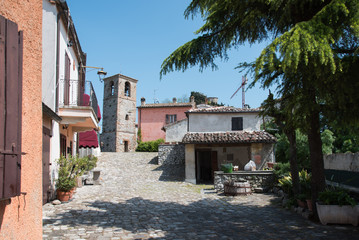 The fairy village of Torriana. The legend of Azzurrina's ghost. Rimini.