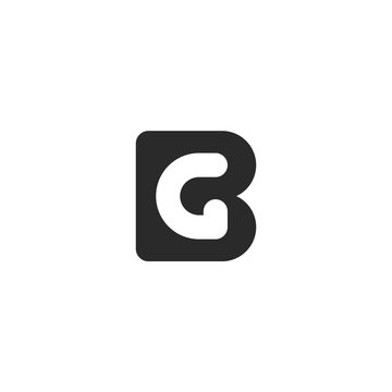 Monogram logo made from black letters B and G