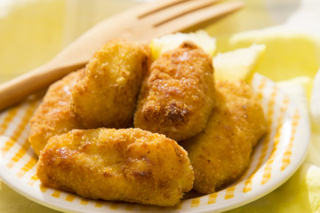 Plate of stuffed croquettes