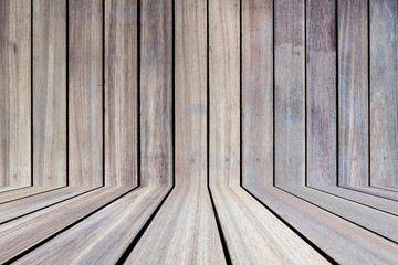 interior empty room with wood wall and wooden floor.