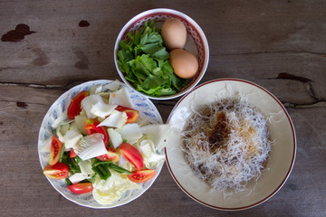 Ingredients for Stir fry vermicelli